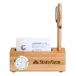 Bamboo Business Card and Pen Holder Clock