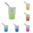 3oz Mini Gradient Tumbler Shot Glass with Straw and Lid