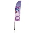 7' Streamline  Blade Sail Sign Flag, 1-Sided, Ground Spike