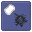 4"x4" Square Purple Leatherette Coaster w/ Bottle Opener