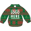 1/4" Recycled Wood Ornaments-Green Sweater