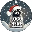 1/4" Recycled Wood Ornaments-Raccoon in snow