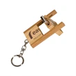 8GB 2-Tone Bamboo Flip Style USB Flash Drive with Keychain