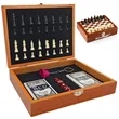 Multi-Game Chess Poker Chip Set in Wooden Case