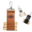 Golf Tee Storage Leather Case With Hook