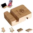 Universal bamboo desktop tablet holder cell phone stand