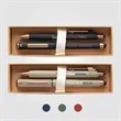 York Recycled Plastic Bronze Trim Pen Gift Set-Box Decorated