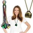 Toy Beer Mug 33" Metallic Mardi Gras Beads
