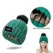 Satin Lined Knit Beanie with Pom for Winter Hair Care