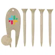 4 Coffee Golf Tees with Divot Tool and Ball Marker