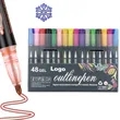 48 Colors Metallic Double Line Outline Pens Shimmer Markers