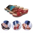 Vintage Floral Wedge Slide Sandals Anti Slip Thick Sole
