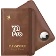Slim Leather Passport Holder with Tracker Slot