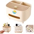 Dual Storage Minimalist Anti-Slip Base Tissue Box Organizer