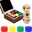 Left Right Center Dice Game Set with Wooden Dices & Chips