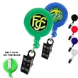Round Retractable Badge Holder w/ Bulldog clip