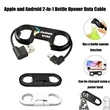 3-in-1 Bottle Opener Keychain with Cellphone Charging Cable