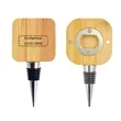 Square Magnetic Bamboo Wine Stopper with Bottle Opener