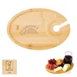Wine & Dine Recessed Bamboo Tray With Wine Glass Holder