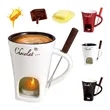 Chocolate Fondue Mug Set with Fork Ceramic Melting Cup