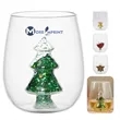 12oz Christmas Tree Stemless Wine Cup Juice Glass Tumbler