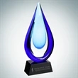 Art Glass Aquatic Award with Black Base