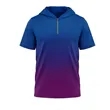 Short Sleeve Hooded Quarter Zip T-Shirt - UPF Microfiber