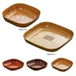5.5 & 8 IN Faux Wood Grain Plastic Snack Square Plate