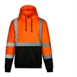 ANSI Class 3 HiViz Safety Orange Hood Sweatshirt, Blk Bottom