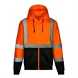ANSI Class 3 Orange Full Zip Hooded Sweatshirt w/Blk Bottom