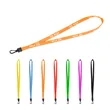 3/5" Polyester Flat Braid Lanyard Strap W/ Plastic J Hook