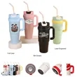30/34 oz Stainless Steel Vacuum Tumbler with Handle & Straw