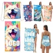 Foldable Beach Towel Drawstring Bag