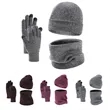 3 in 1 Winter Beanie Hat Scarf and Gloves Set
