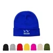 Knitted Acrylic Cuff Winter Beanie w/ Pom