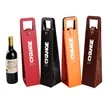 PU Leather Single Bottle Wine Tote With Handle Slot