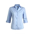 Ladies' Tailored V-Neck Stretch Blouse-3/4 Sleeve