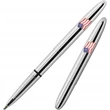 Chrome Bullet Space Pen w/ American Flag Emblem