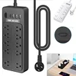 6ft Surge Protector Power Strip with 10 AC Outlet 3 USB