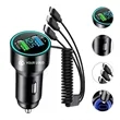 Travel essentials 3 in 1 USB car charger with display