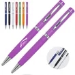 Metal Ballpoint Pen with Chrome Trim and Custom Logo Print