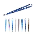 3/4" Custom Polyester Lanyards Keychain W/ Black ring