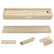 Custom Wooden Ruler Sets with 12 Pcs Colored Pencils and a S