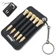 Golf Tee and Divot Tool Keychain Set Faux Leather Holder