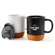 13 oz Ceramic Coffee Mug with Cork Bottom and Lid