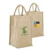 Eco-Friendly Jute Bag with Solid Front for 4 Bottles