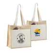 Jute Tote with Cotton Pocket & Secure Closure