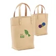 Eco-Friendly Mini Jute Tote with Leather Handles