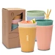 12oz Eco-Friendly Wheat Straw Stripe Water Cup
