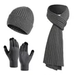 Unisex Winter Warm Hats Scarf with Touchscreen Gloves